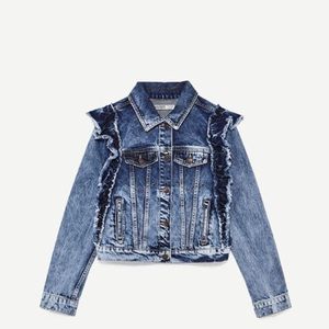 ZARA ruffle denim jacket